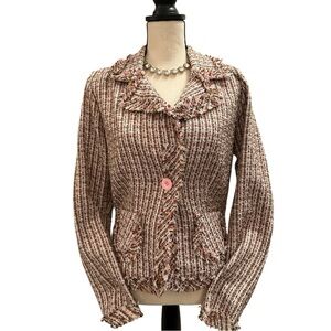 Vintage Y2K Coquette Tweed Fringe Jacket by Dolled Up by F.A.N.G | Size Small